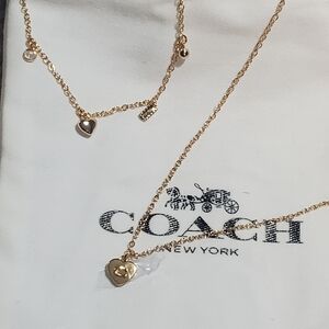Coach Jewelry Set. Necklace Bracelet. 14k Gold Over Brass. Nwt.